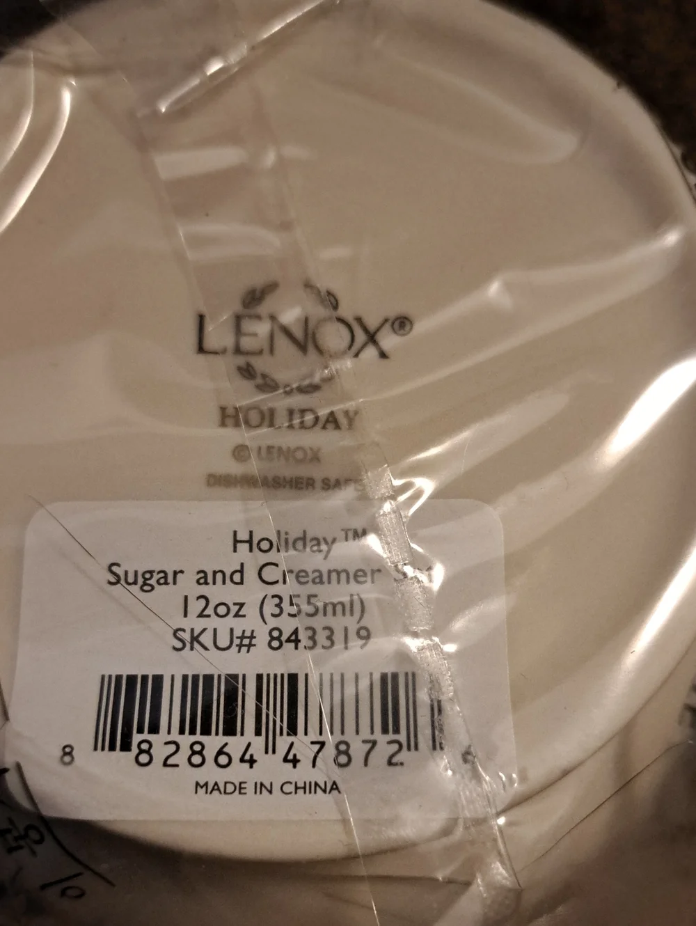 Lenox Holiday Creamer And Sugar Set